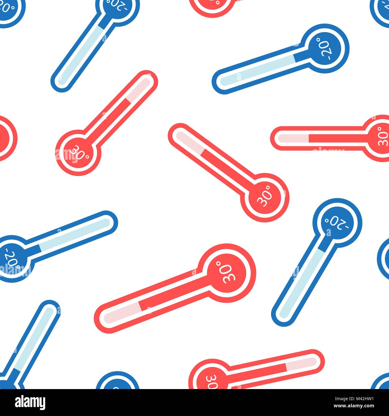 Thermometer icon seamless pattern background. Business flat vector ...