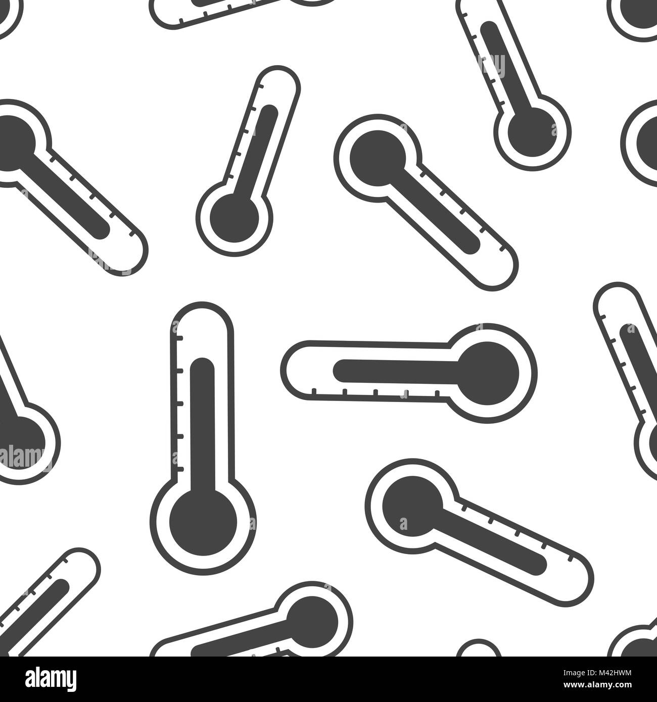 Thermometer icon seamless pattern background. Business flat vector ...