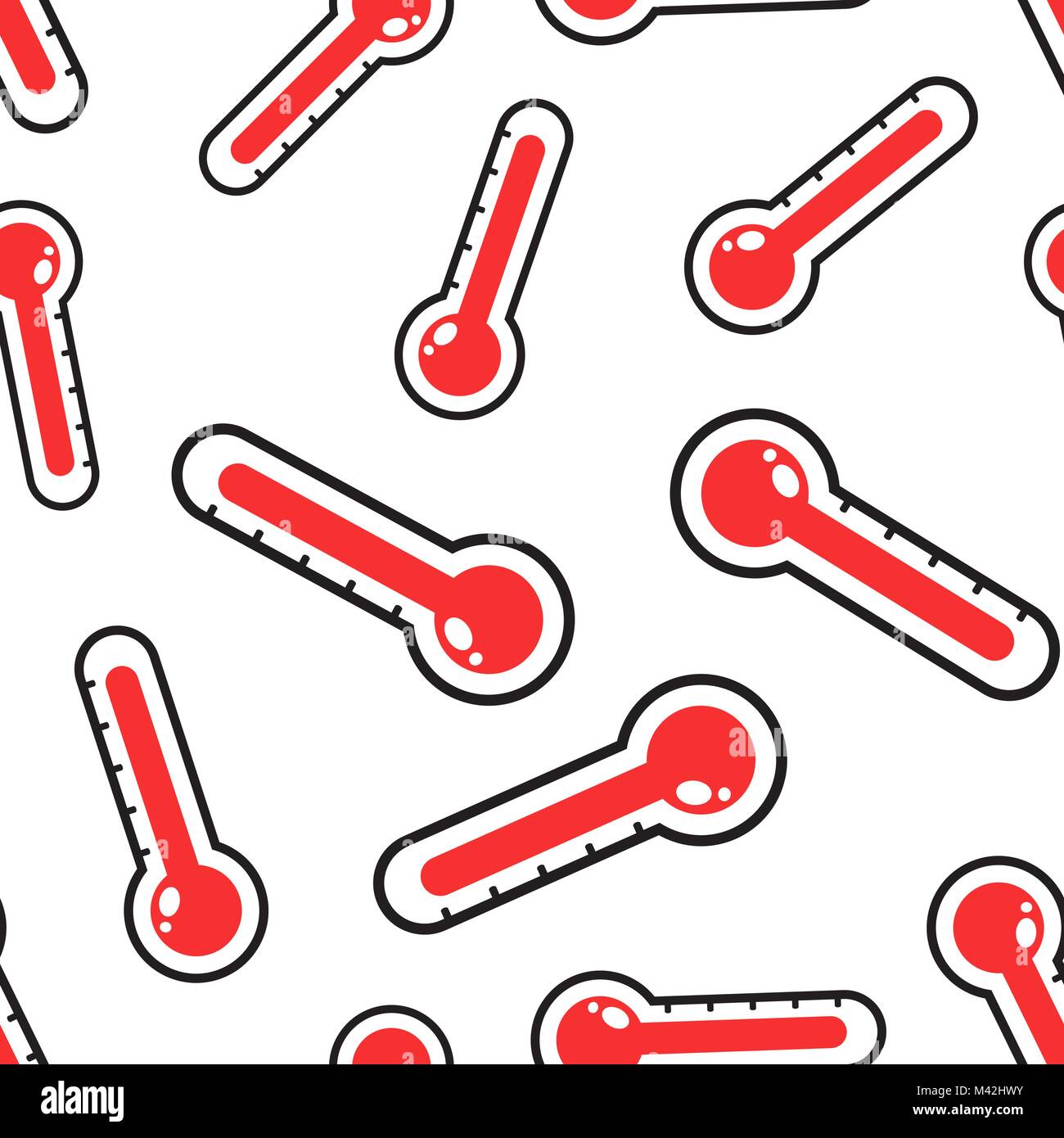 Thermometer icon seamless pattern background. Business flat vector ...