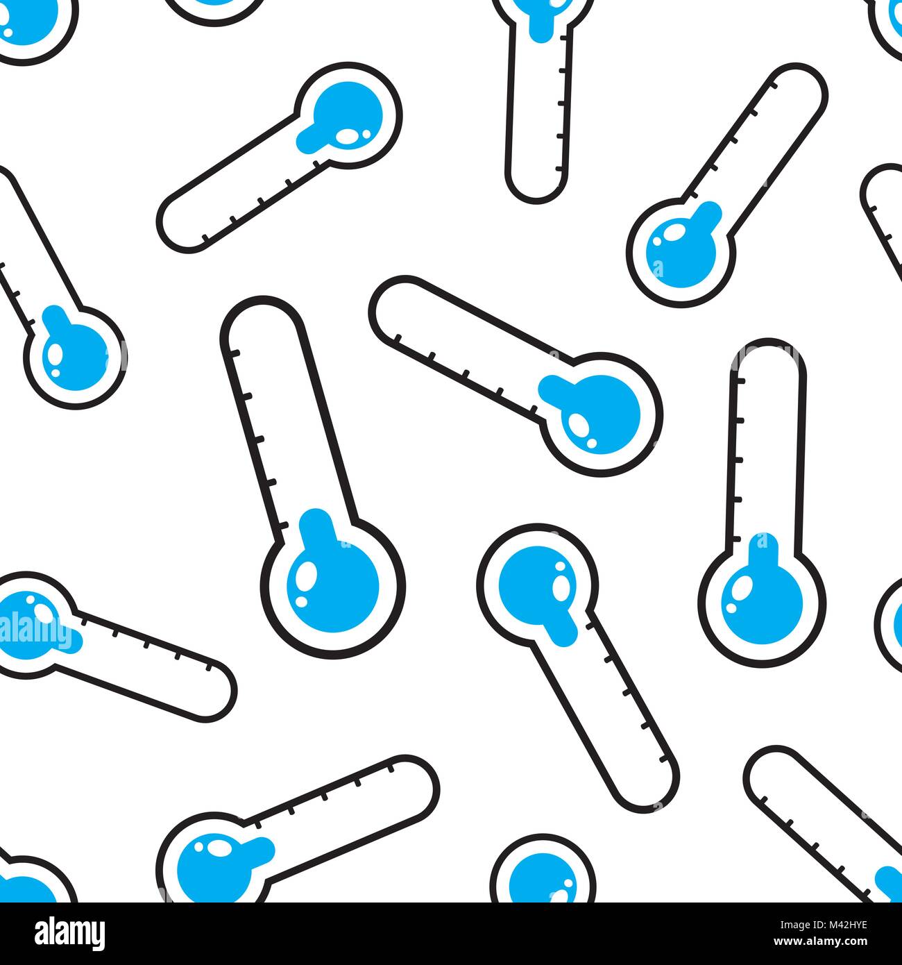 Thermometer icon seamless pattern background. Business flat vector ...