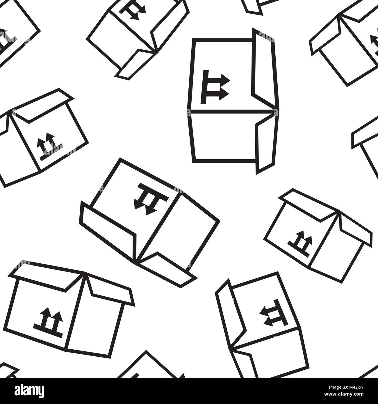 Open box shipping seamless pattern background. Business flat vector ...