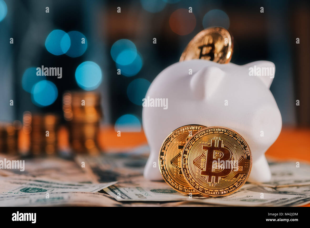 Bitcoin saving and investment concept with piggy coin bank Stock Photo -  Alamy