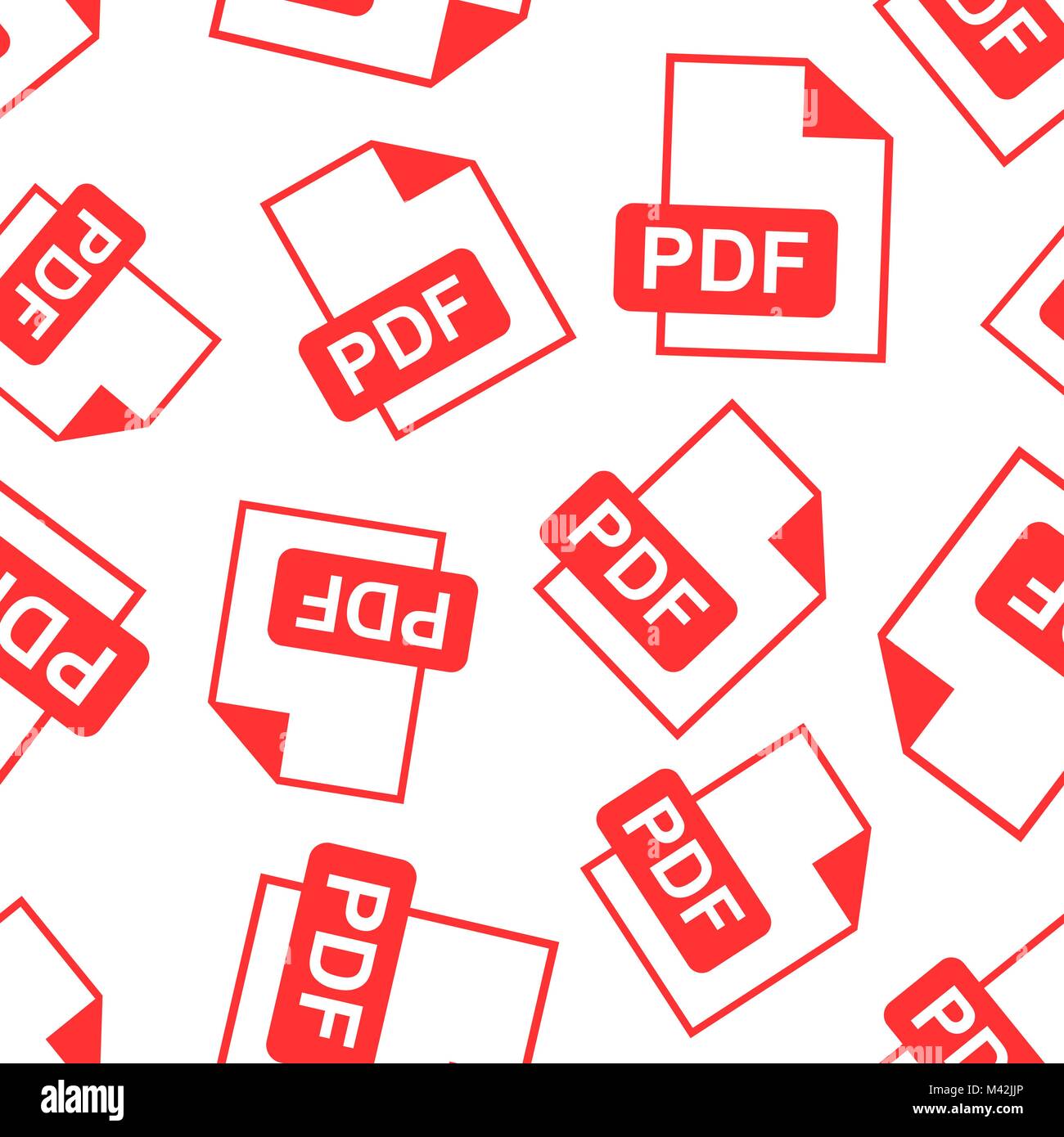PDF download seamless pattern background. Business flat vector illustration. PDF format board sign symbol pattern. Stock Vector
