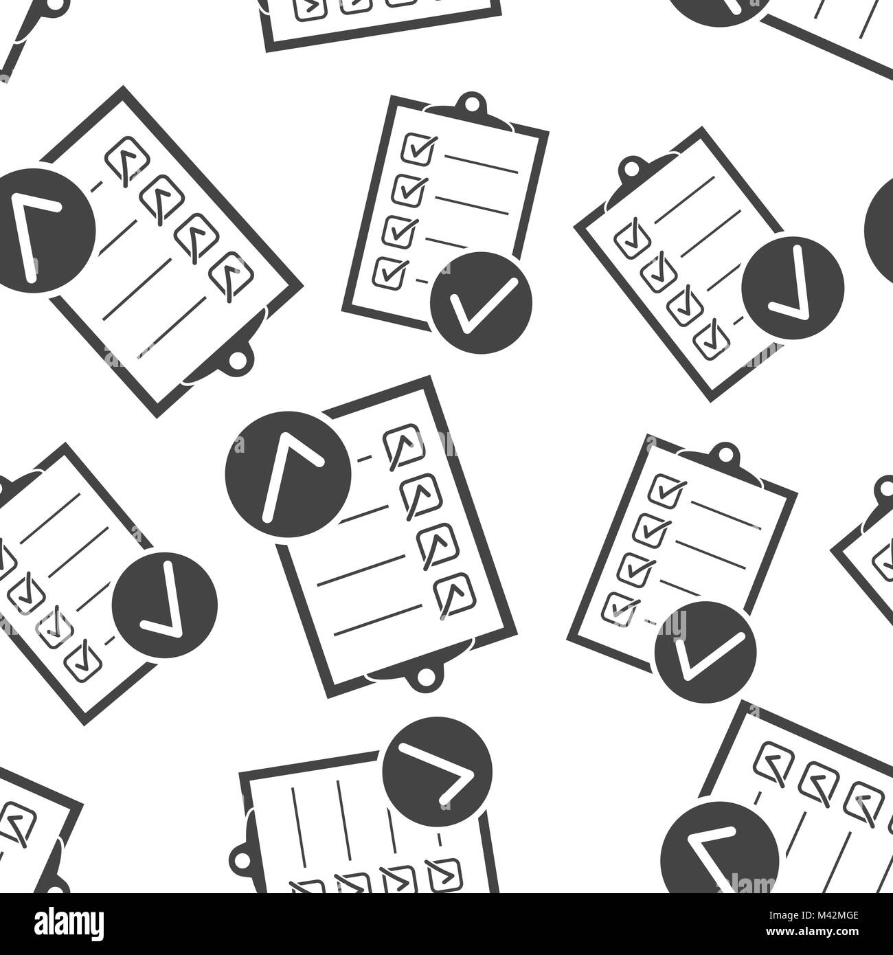 Checklist notepad document seamless pattern background. Business flat ...