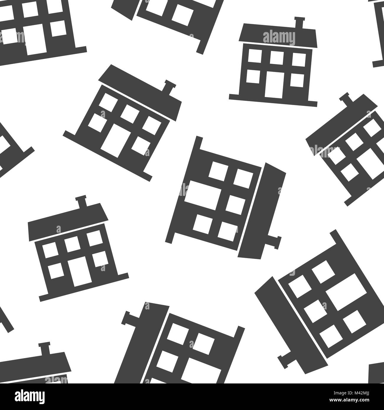 House seamless pattern background. Business flat vector illustration ...
