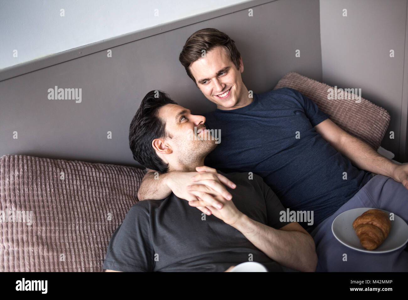 Young male couple relaxing Stock Photo