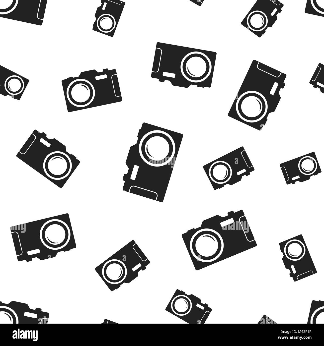 Camera seamless pattern background. Business flat vector illustration ...