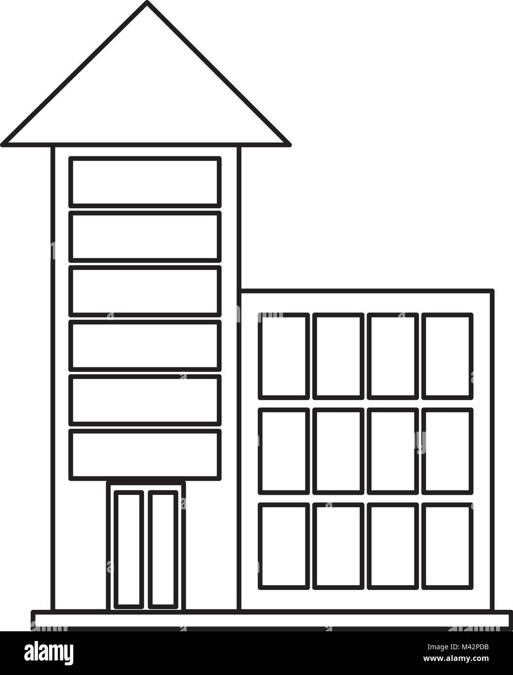 big buildings facade front vector illustration design Stock Vector ...