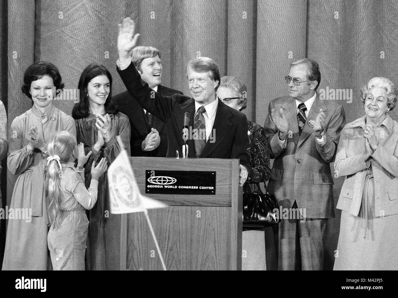 United States Presidentelect Jimmy Carter, surrounded by family