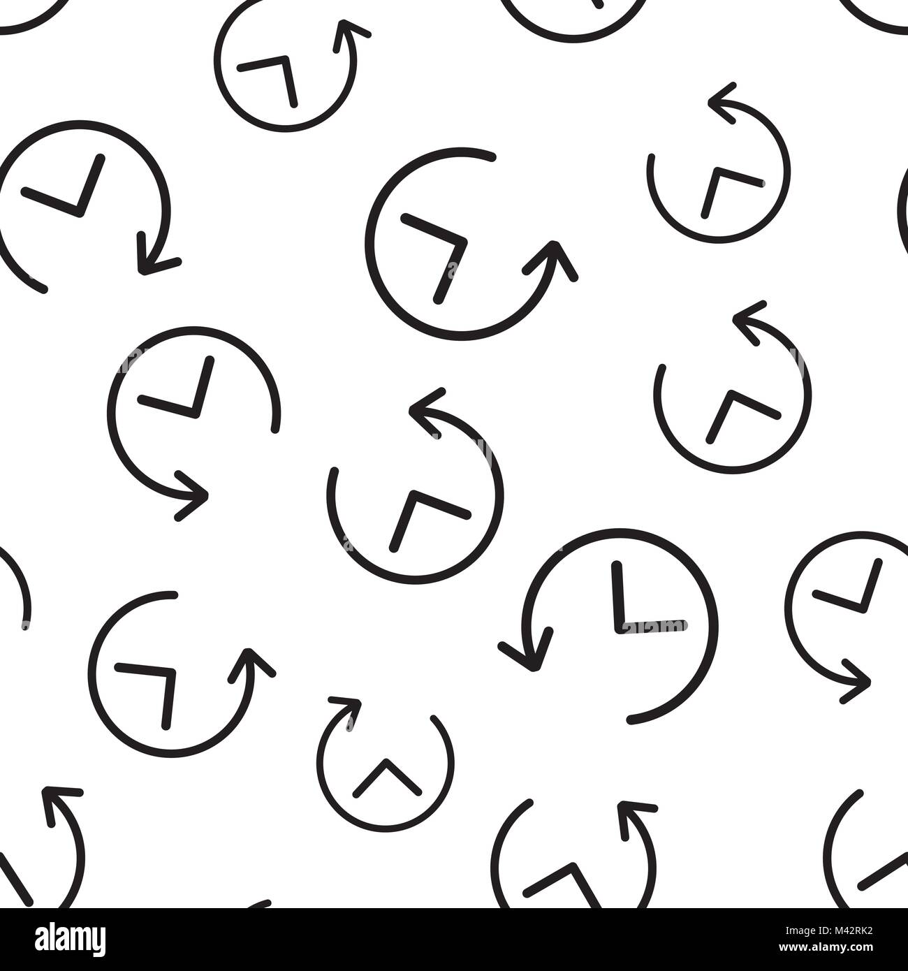 Clock timer seamless pattern background. Business flat vector ...