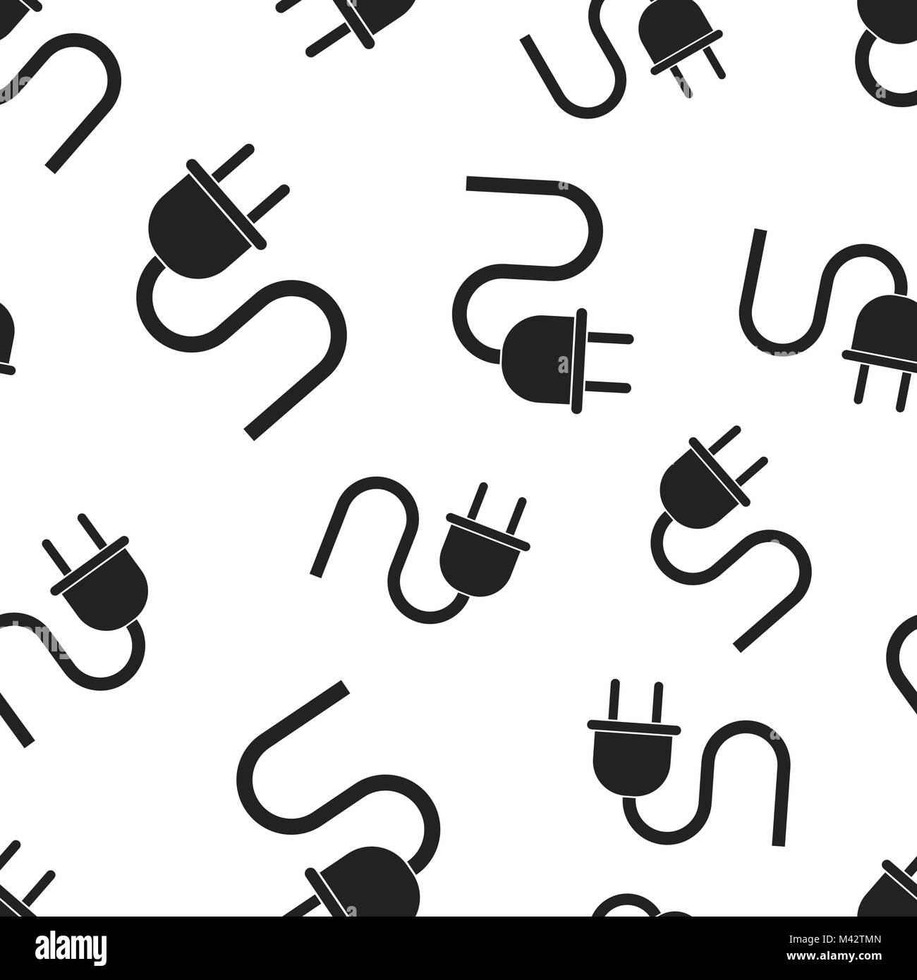 Power wire cable seamless pattern background. Business flat vector ...
