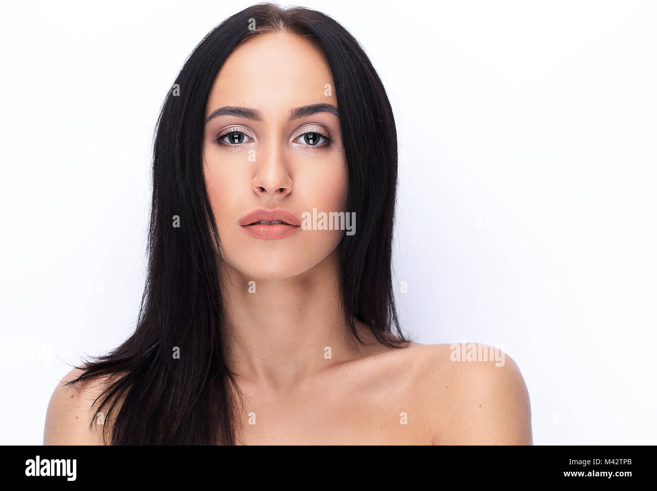 Young woman close up face beauty portrait Stock Photo - Alamy