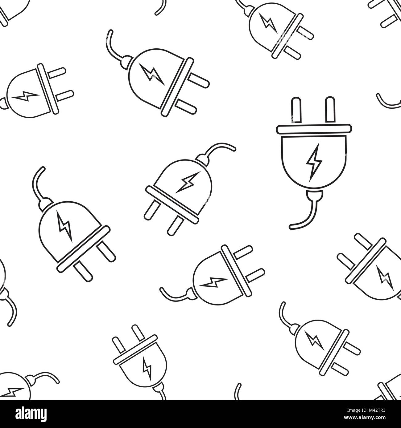 Power wire cable seamless pattern background. Business flat vector ...