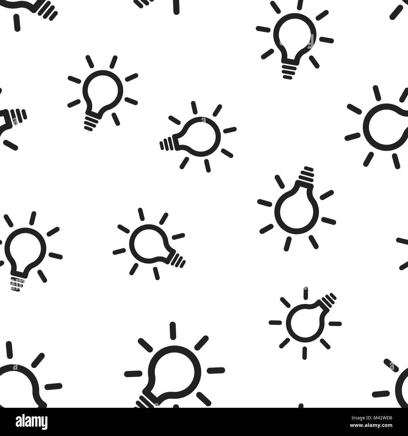 Light bulb, electric lamp seamless pattern background. Business flat ...