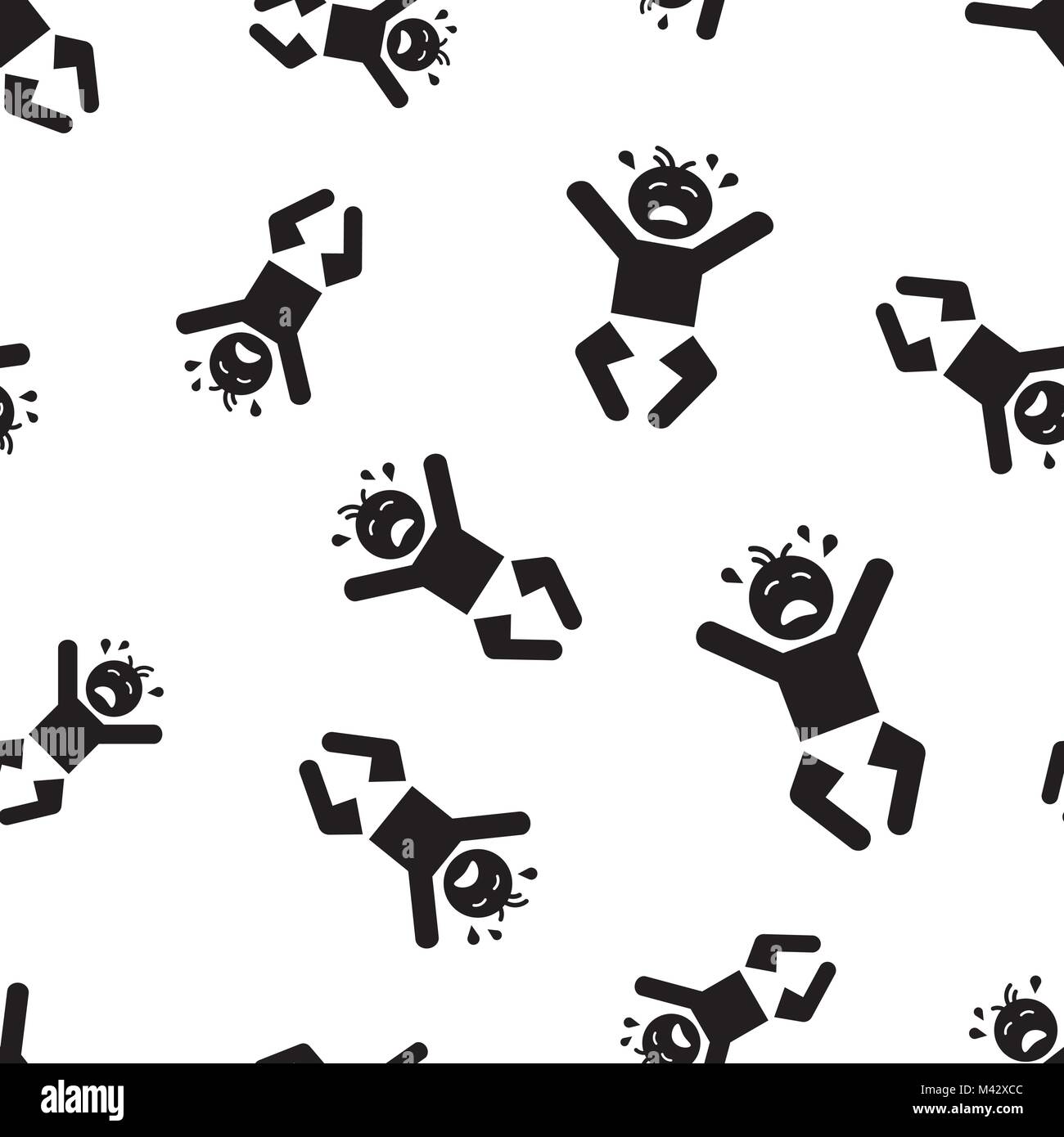 Crying Pattern Crying baby people seamless pattern background. Business concept vector ...