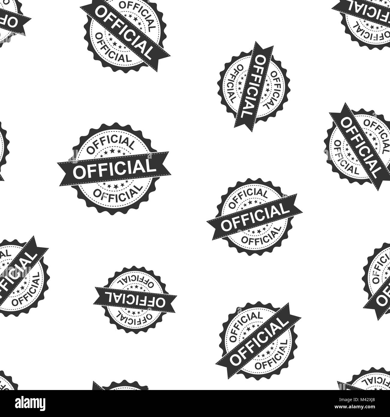 Official seal stamp seamless pattern background. Business concept