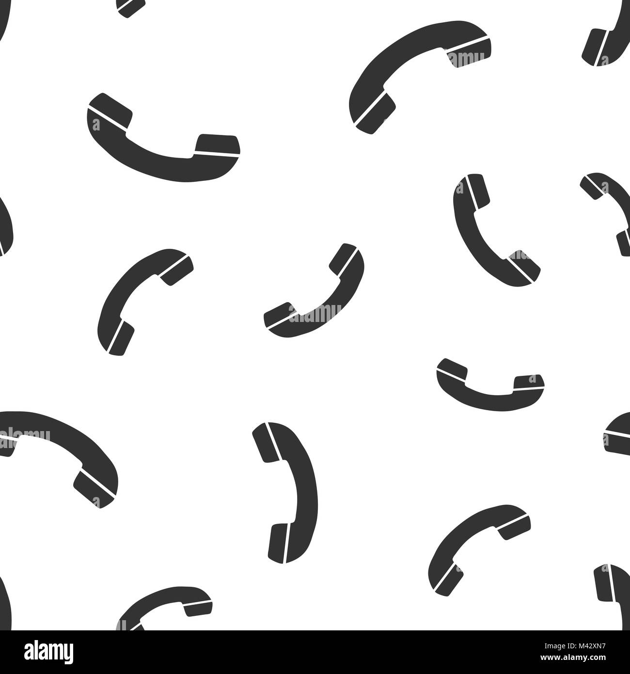Phone contact, support service seamless pattern background. Business flat vector illustration. Telephone, communication symbol pattern. Stock Vector