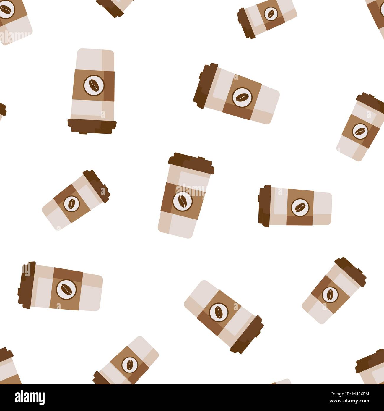 Coffee cup seamless pattern background icon. Business flat vector ...