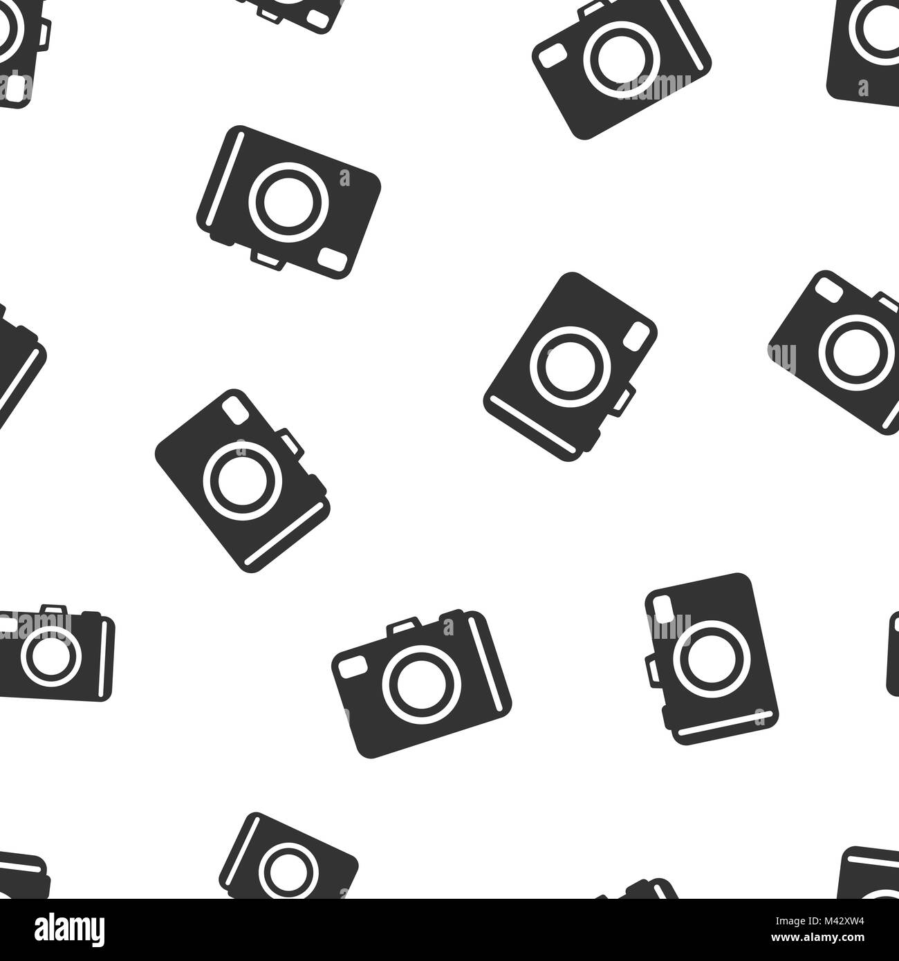 Camera icon seamless pattern background. Business flat vector ...