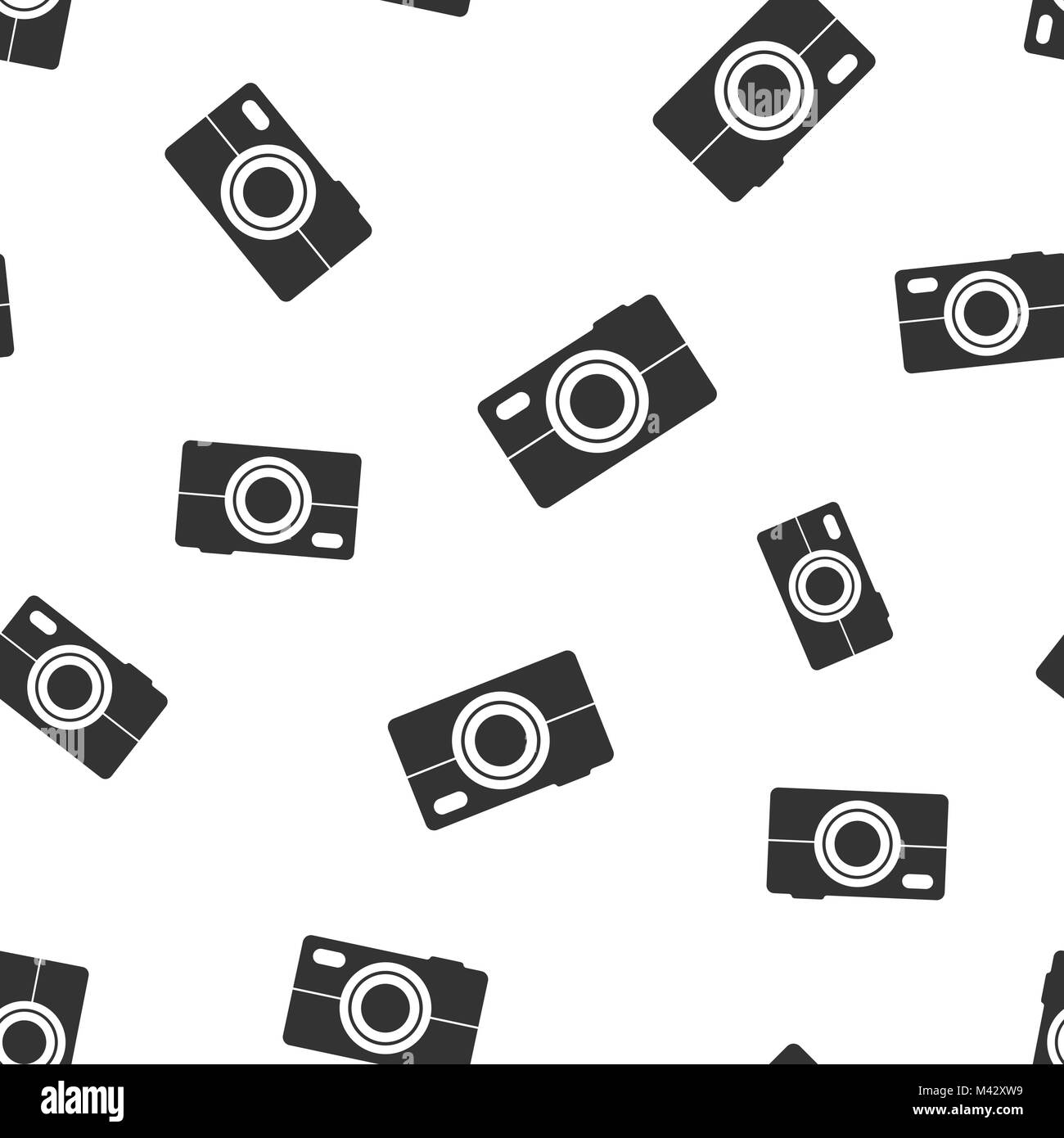Camera icon seamless pattern background. Business flat vector ...