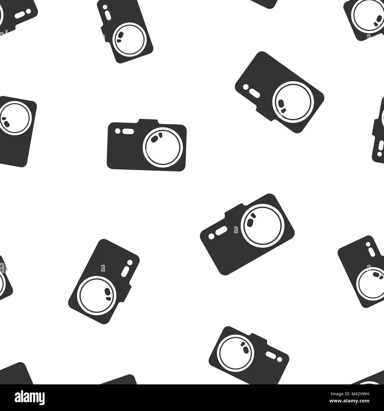 Camera icon seamless pattern background. Business flat vector ...