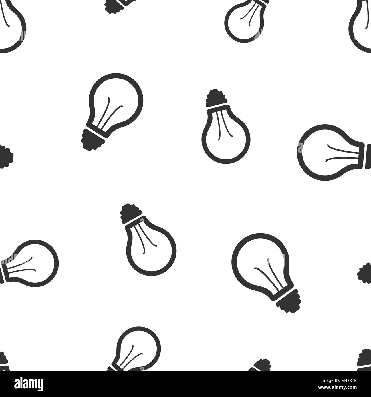 Light bulb seamless pattern background. Business flat vector ...