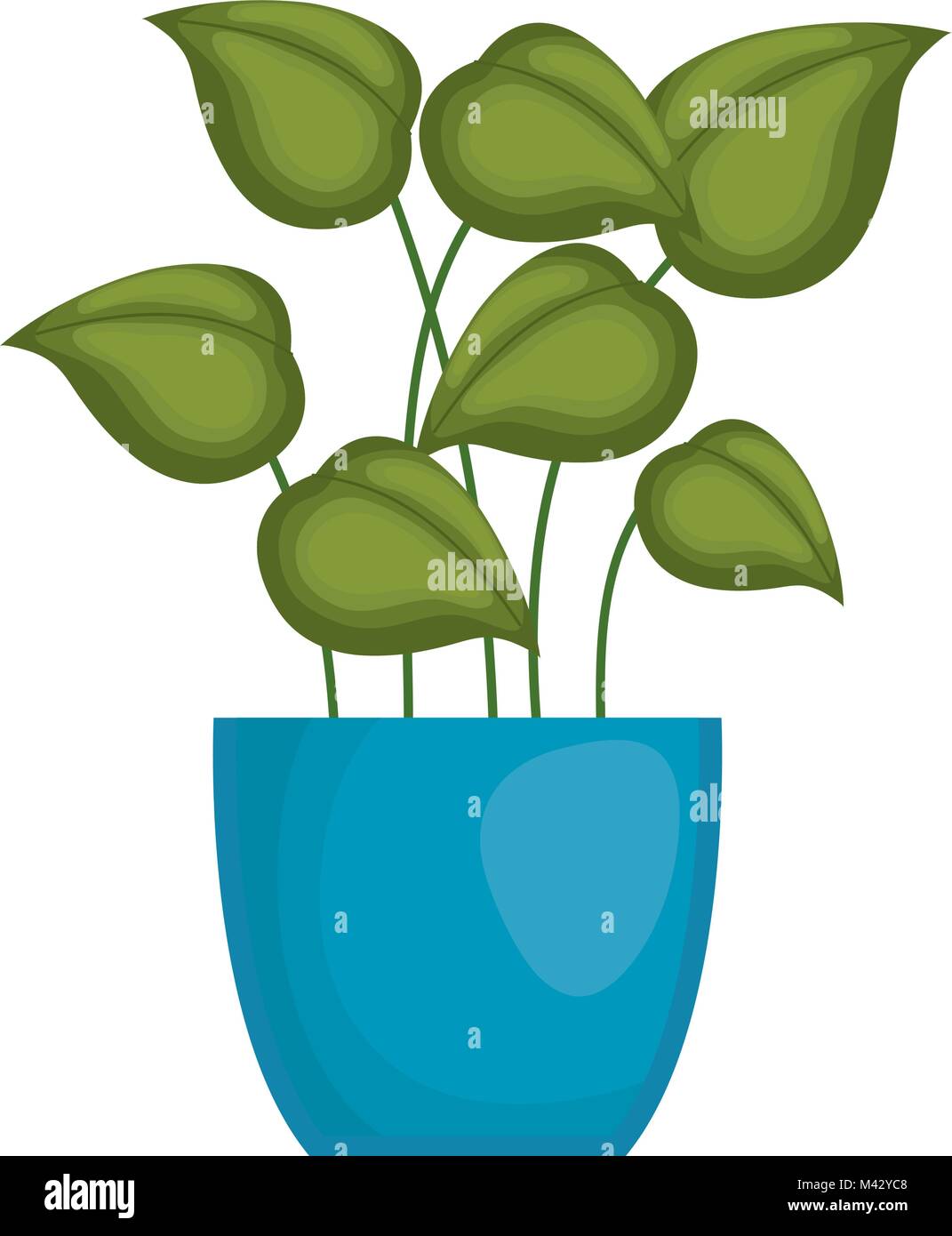 pot with leafs house plant Stock Vector Image & Art - Alamy