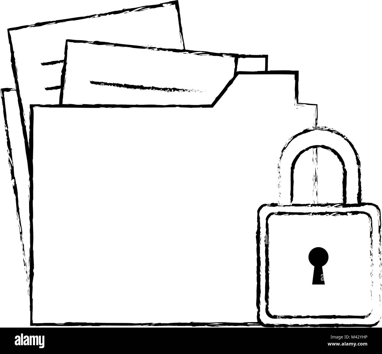 folder document with padlock Stock Vector Image & Art - Alamy