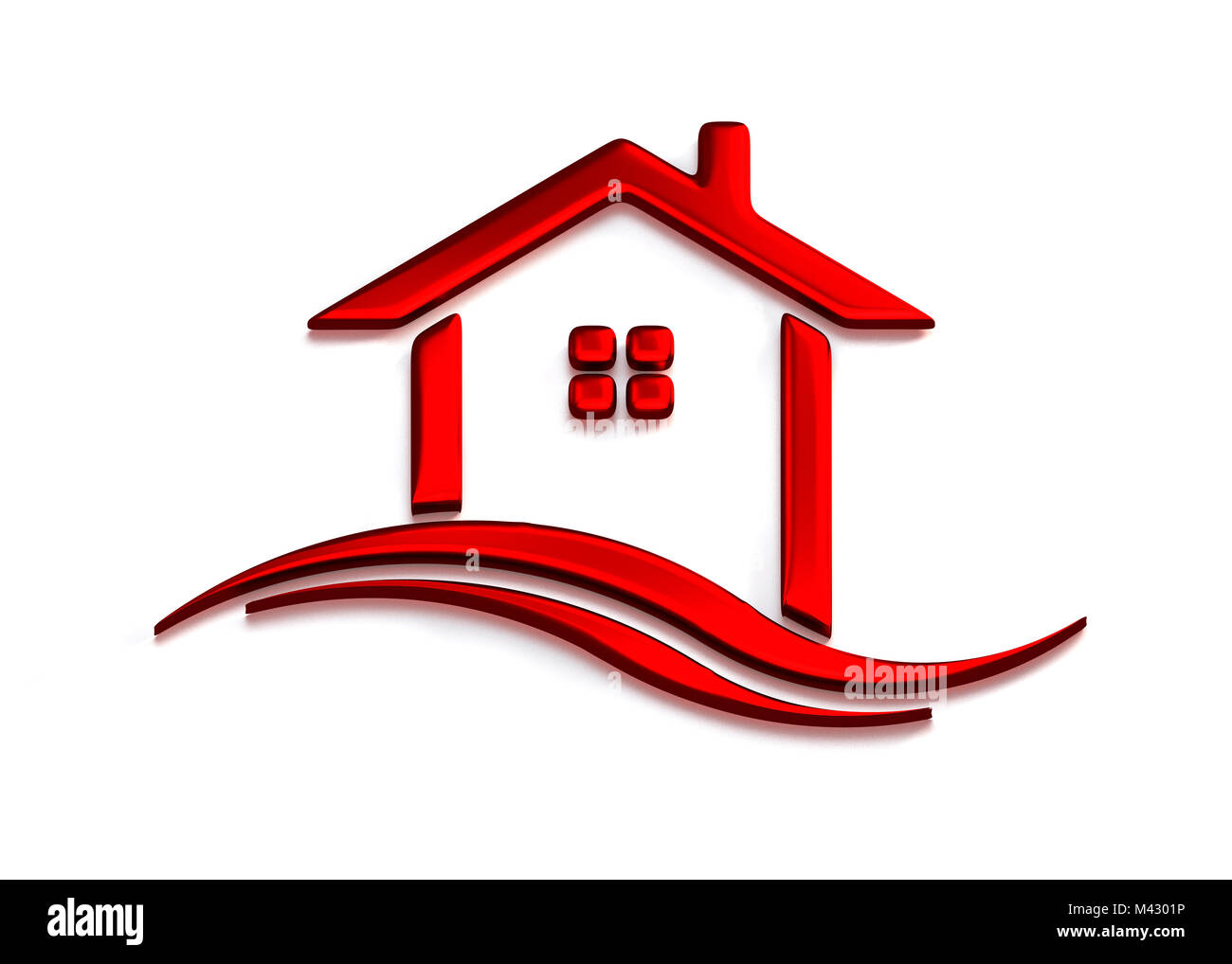 Red House Real Estate. 3D Render Illustration Stock Photo Alamy