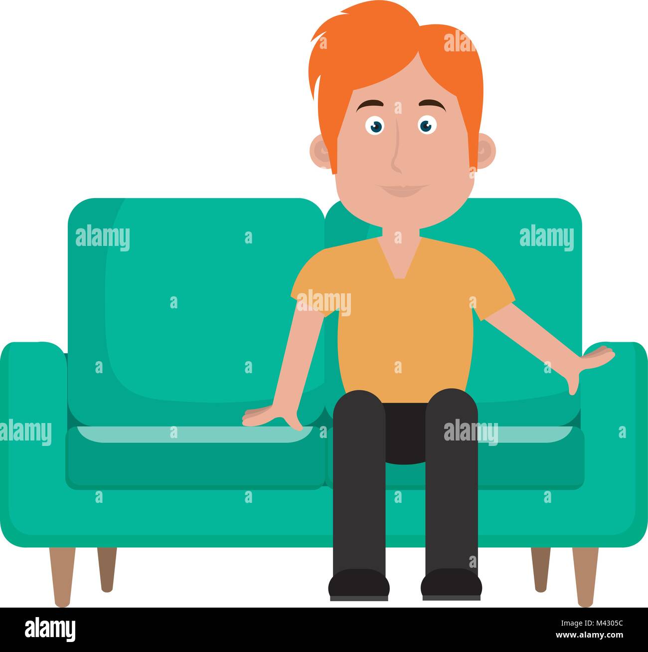 man sitting on the couch Stock Vector Image & Art Alamy