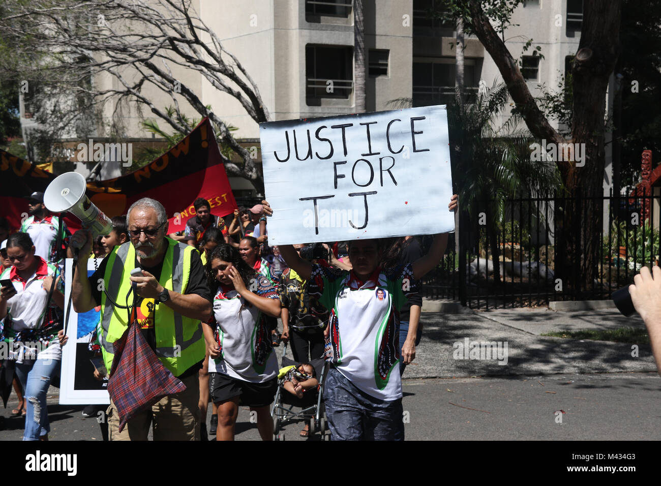 Redfer Riots Sydney, Australia. 14 Feb, 2018. Supporters assembled in Redfern ...