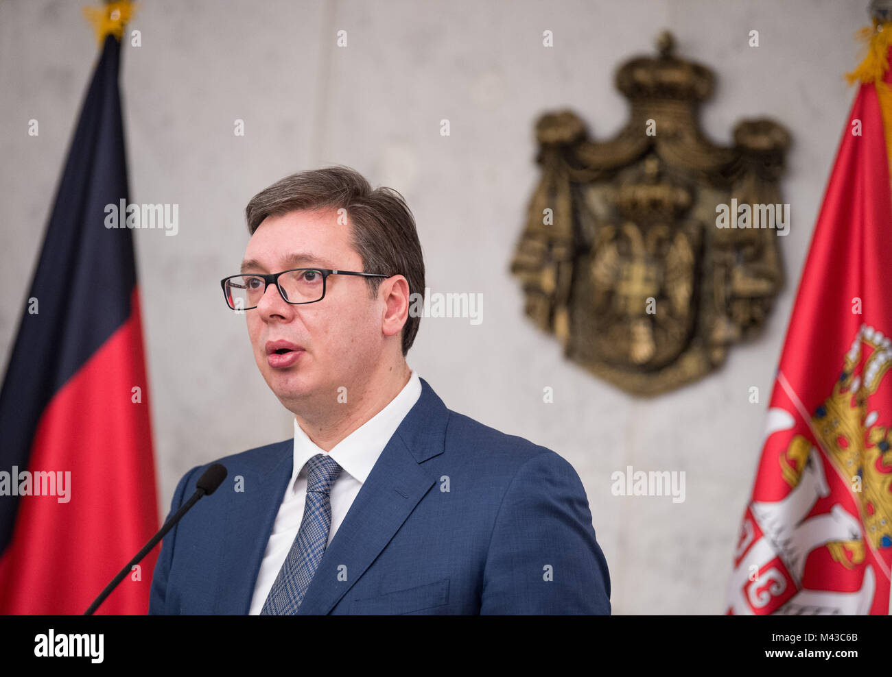Belgrade, Serbia. 14th Feb, 2018. Aleksandar Vucic, President of the ...