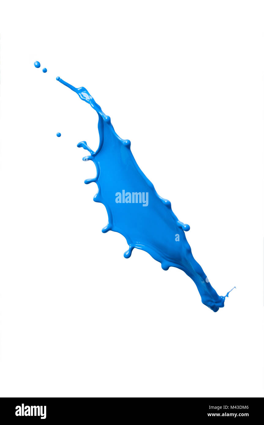 Blue paint splash isolated on white background Stock Photo - Alamy