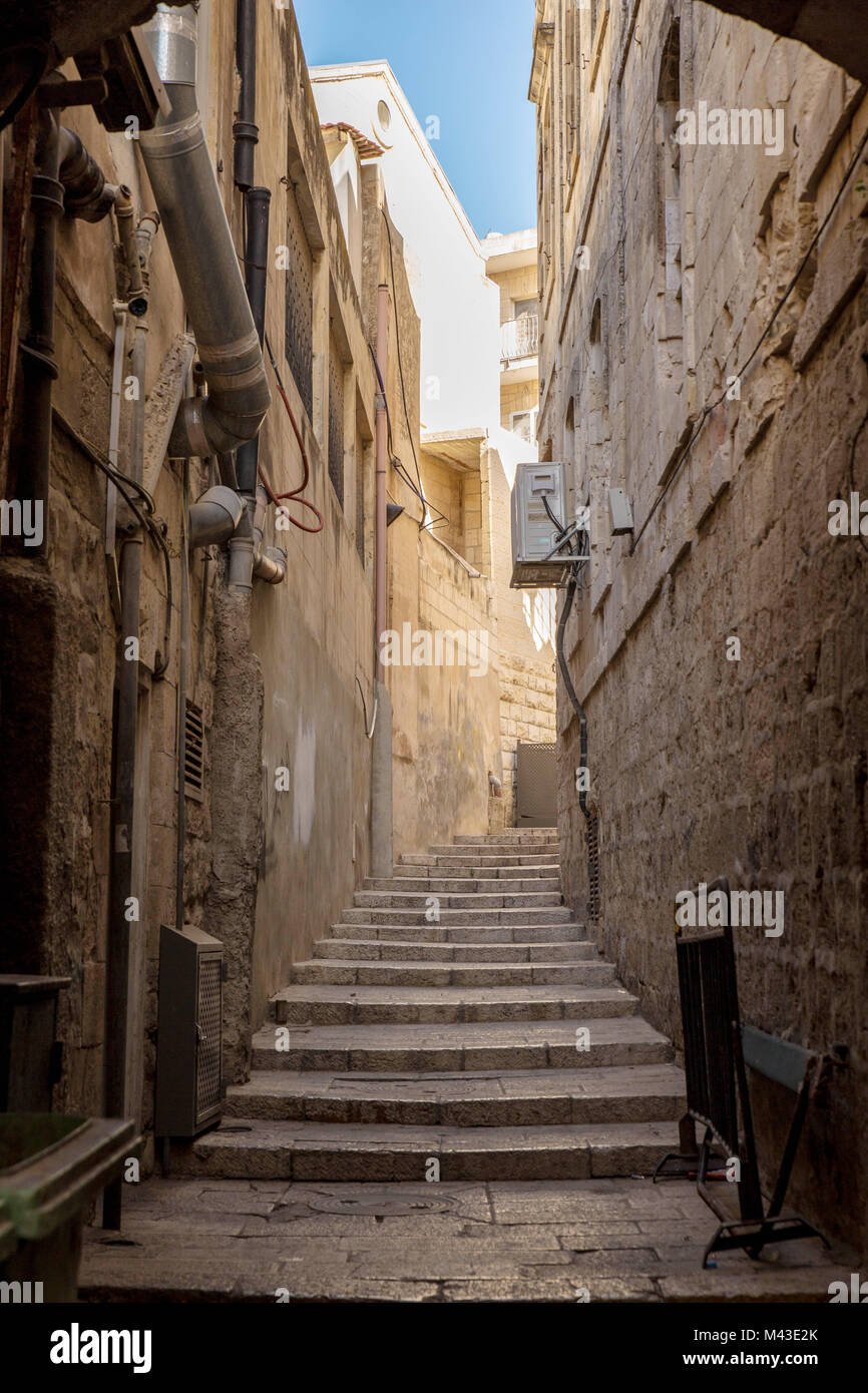 Alley in Old City Jerusalem Stock Photo