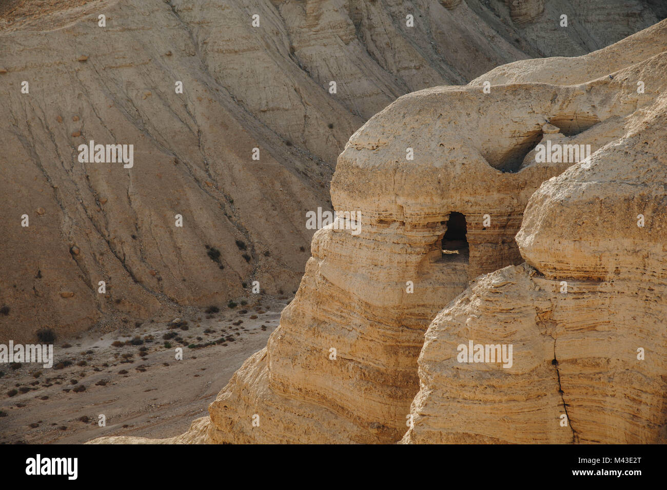 Cave at Qumran National Park Stock Photo