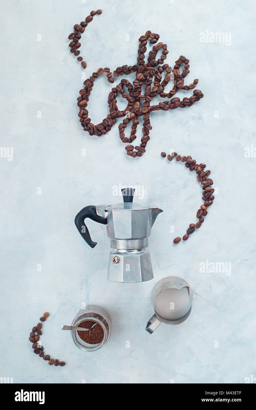 Minimalist flatlay with food typography 