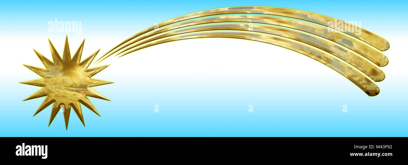 Golden christmas comet star, illustration Stock Photo Alamy