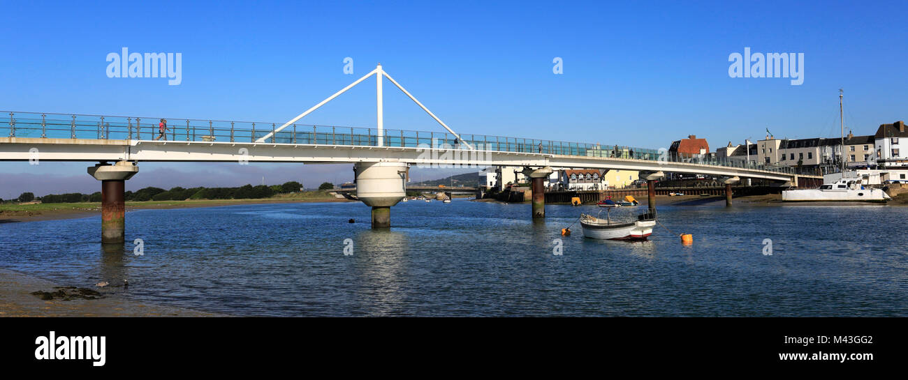 The Adur Ferry Bridge, river Adur, Shoreham-By-Sea town, Sussex County, England, UK Stock Photo