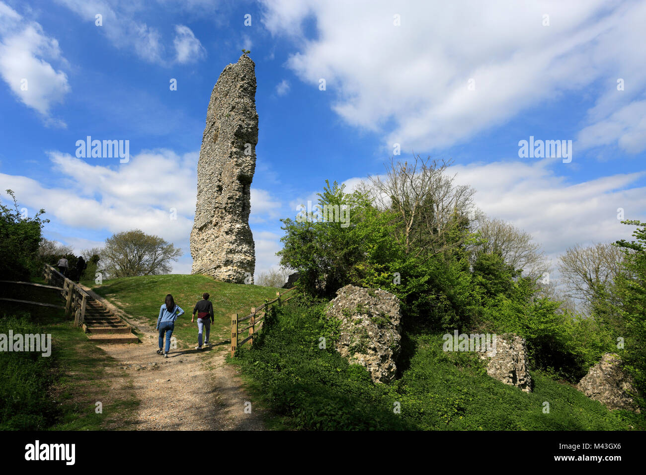 The ruins of Bramber Castle, village of Bramber, South Downs National ...