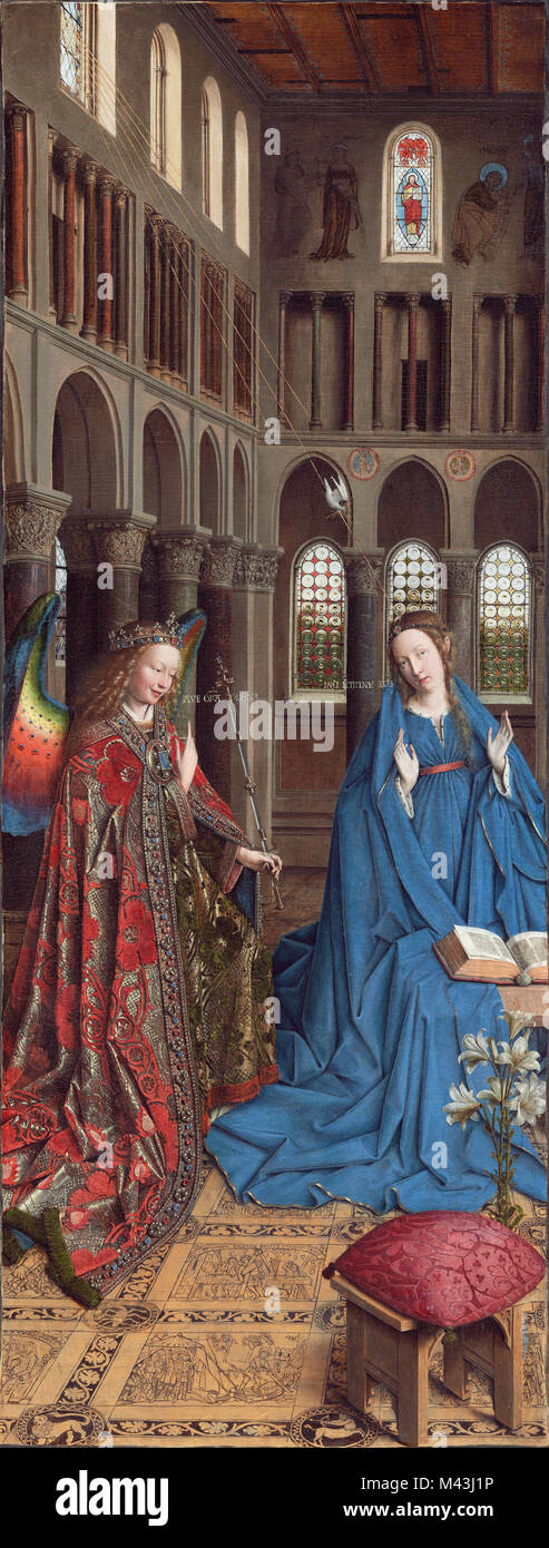 Jan van Eyck, Annunciation, 1434–1436 Stock Photo