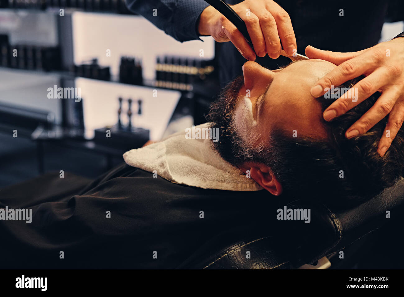 Male barber work beard hi-res stock photography and images - Alamy