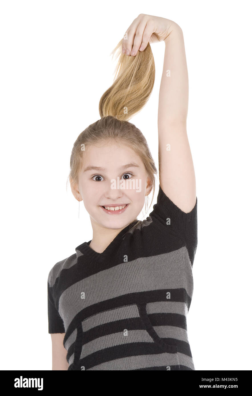 closeup portrait of a happy young girl Stock Photo - Alamy