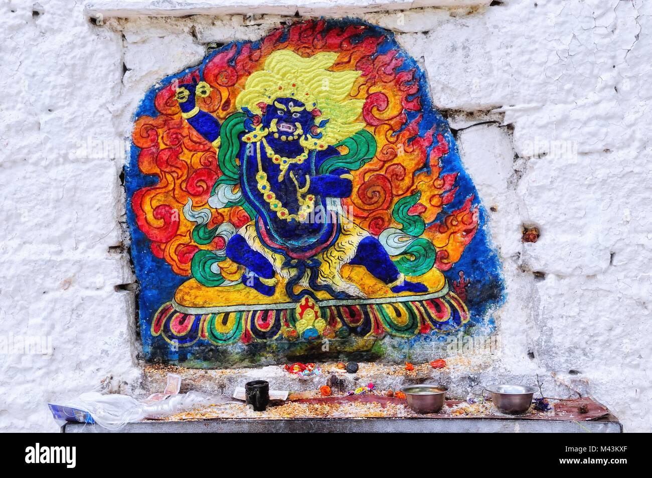 Holy Buddha on the wall Potala in Lhasa Tibet Stock Photo