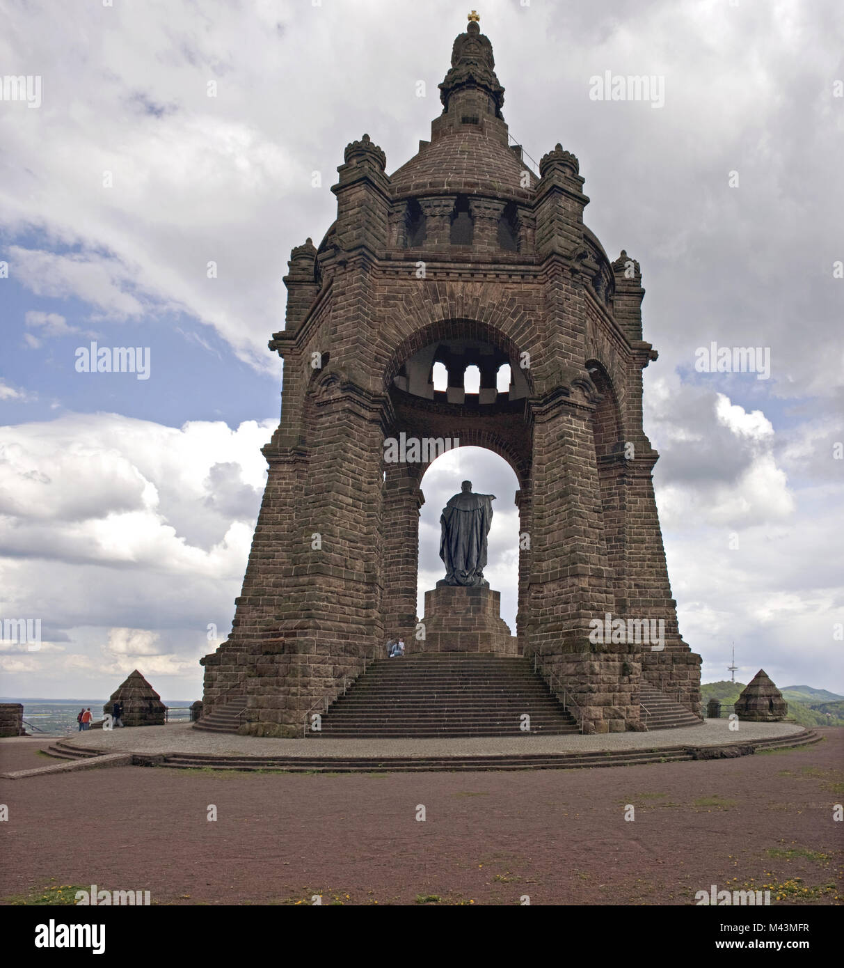Kaiser Wilhelm Monument, Porta Westfalica, Germany Stock Photo