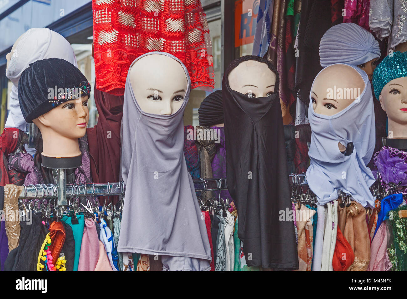 London, Lewisham   Tailor's dummies at a multi-ethnic ladies' clothing shop  in Deptford High Street Stock Photo