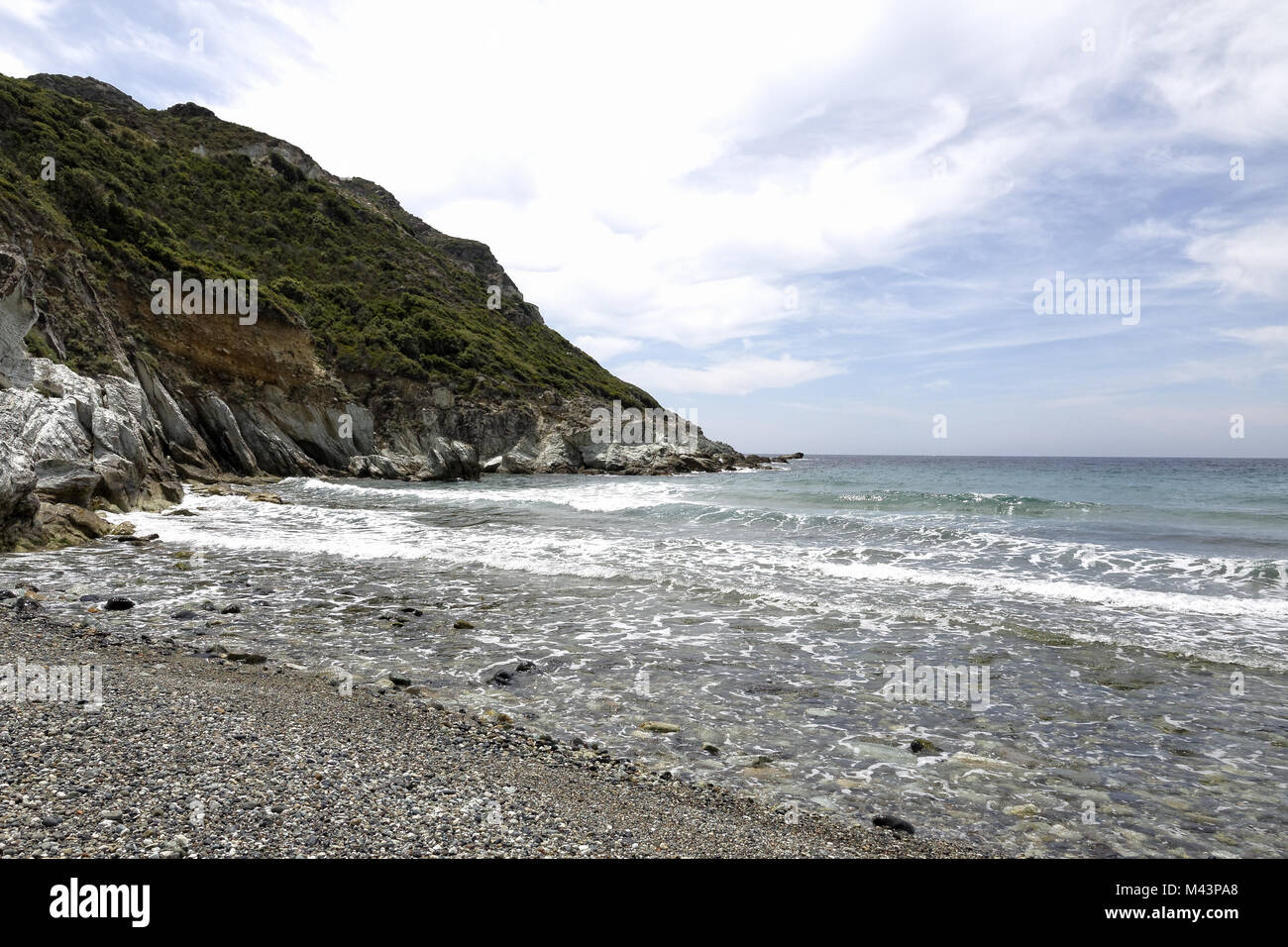 Marine de Giottani, gravel beach, Corsica, France Stock Photo