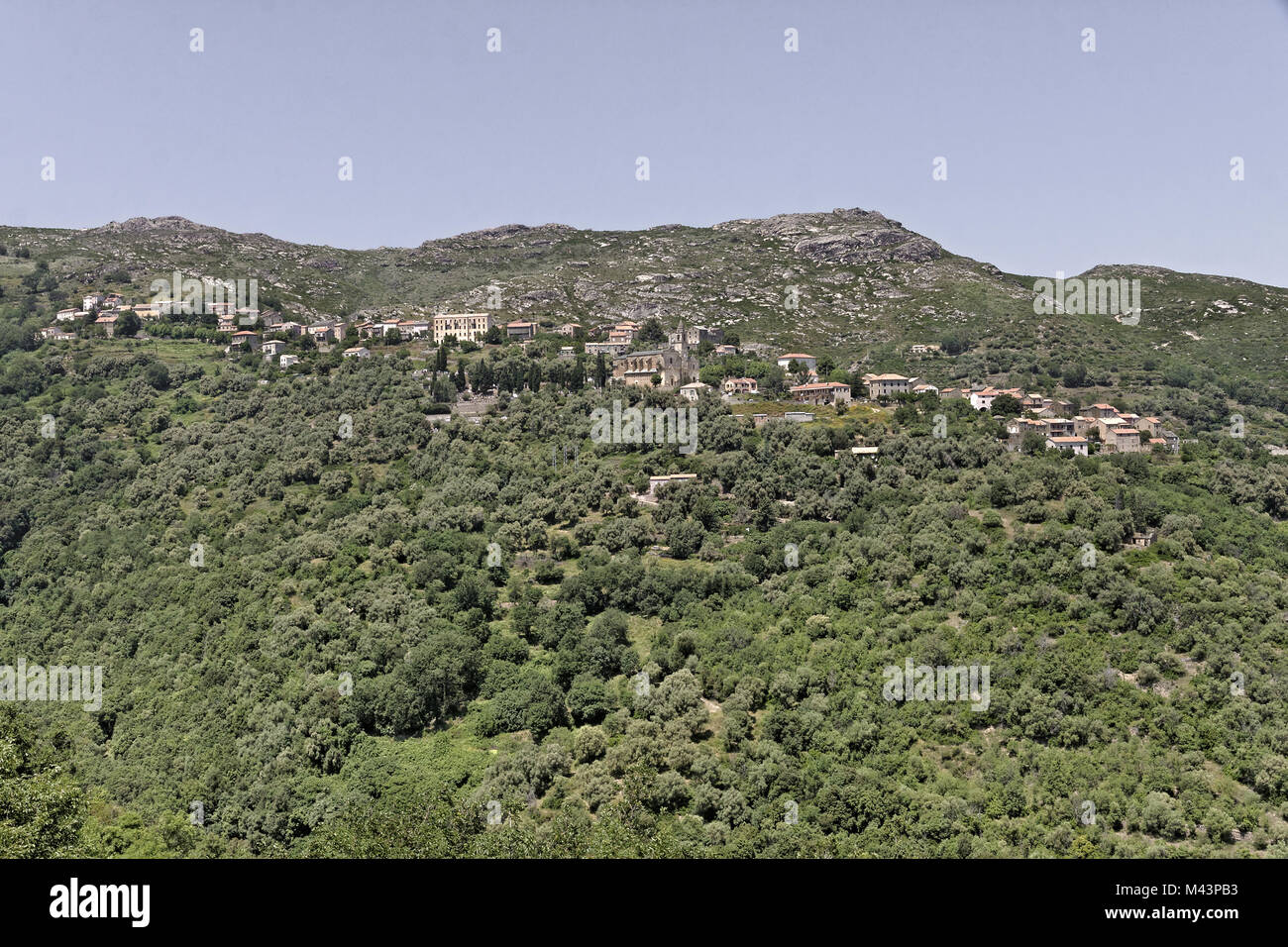 Santo Pietro di Tenda, mountain village in Corsica Stock Photo