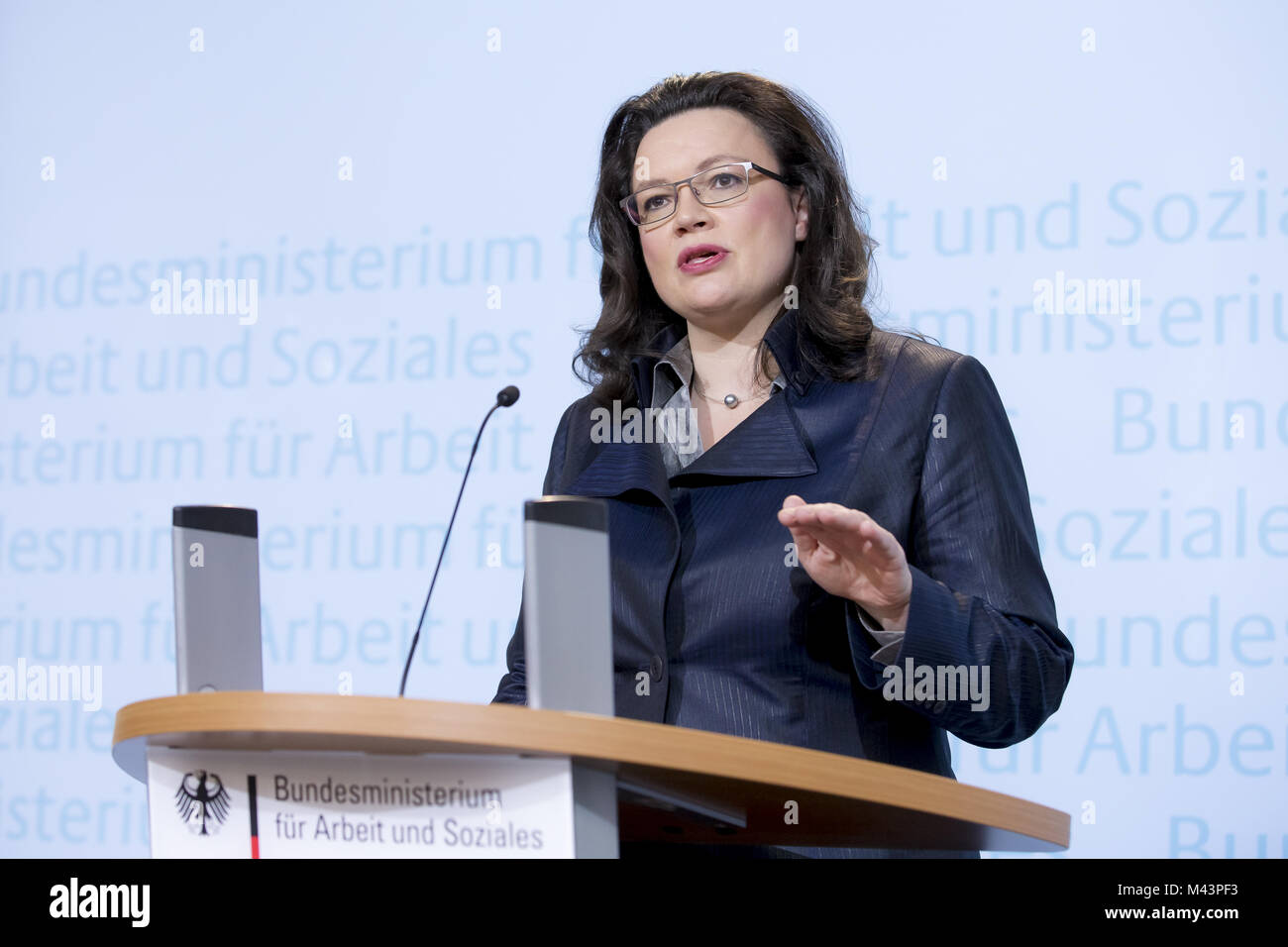German labor market with Minister of Labour Nahles. Stock Photo