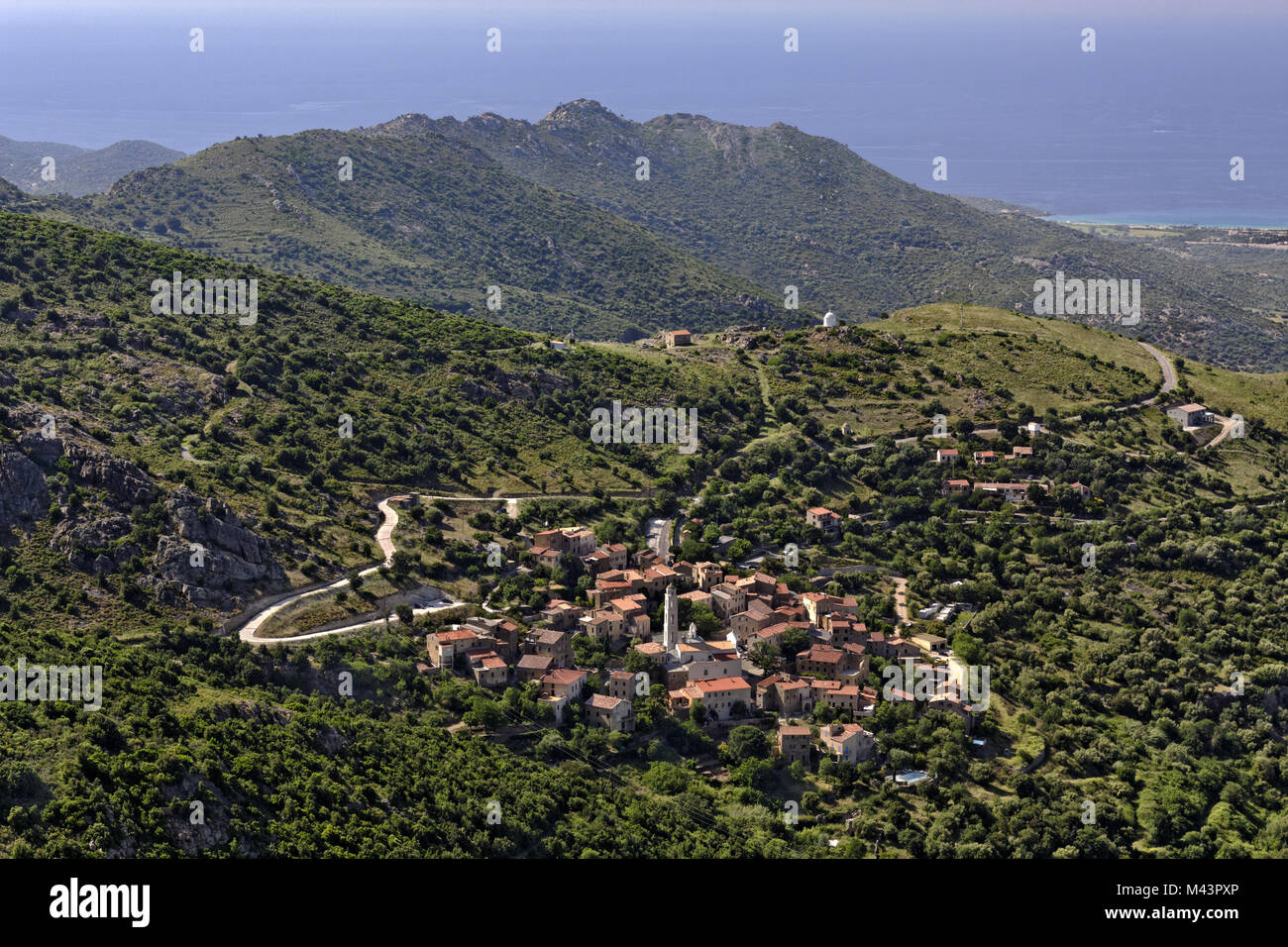 Palasca, mountain village in the Nebbio, Corsica Stock Photo