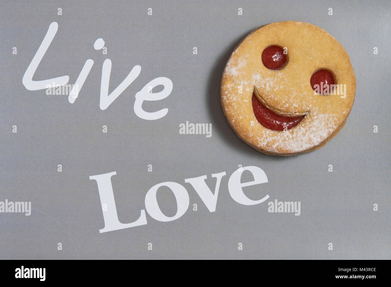cookie with a smile, live with love concept Stock Photo